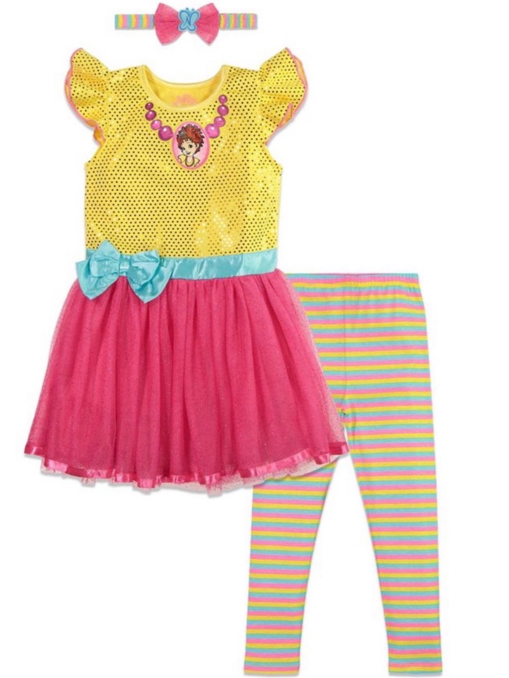 Disney Fancy Nancy Dress, Leggings & Headband Set Size 7/8 NWT - Picture 5 of 9
